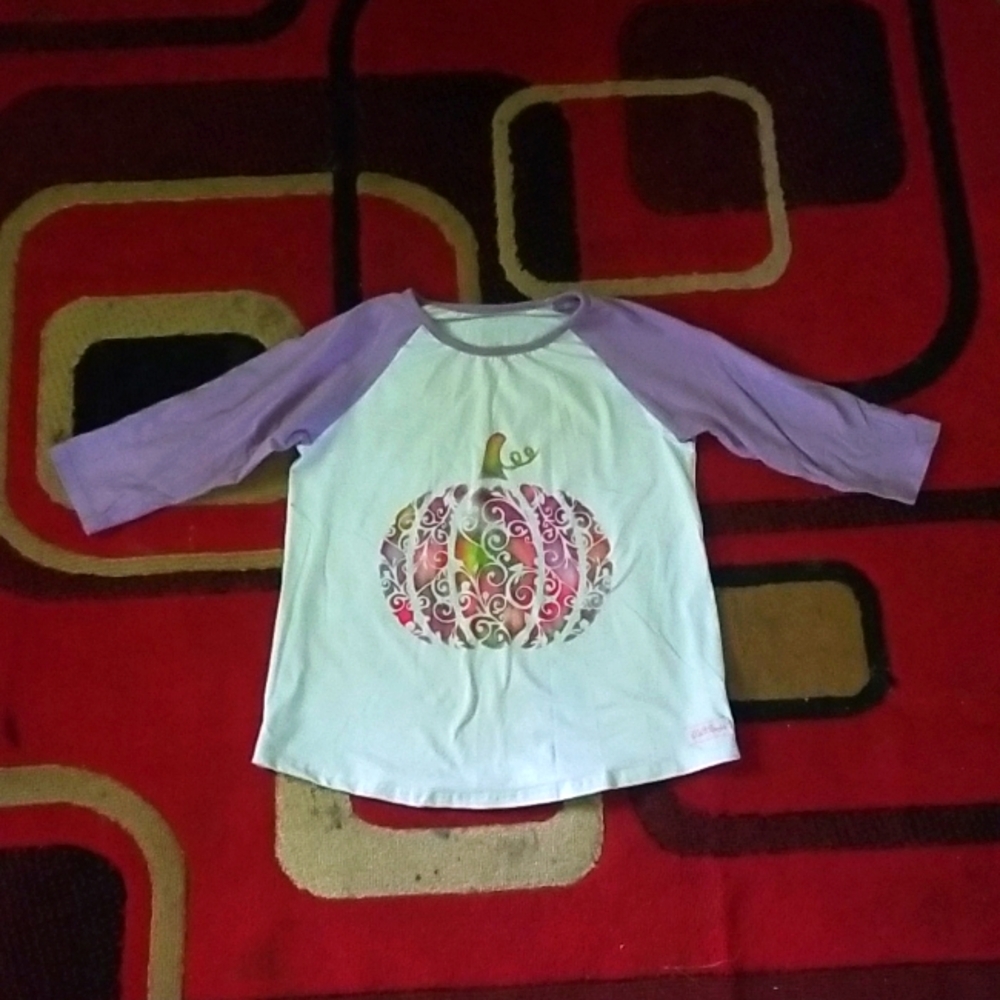 Purple and White Kids Pumpkin Shirt